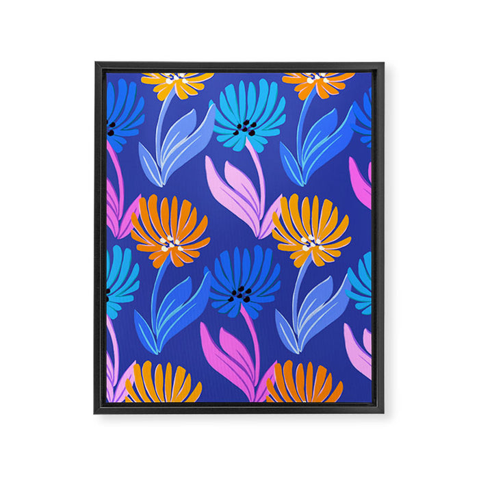 Rainbow Wildflower Floral Pattern Framed Canvas Print Gallery Image 1