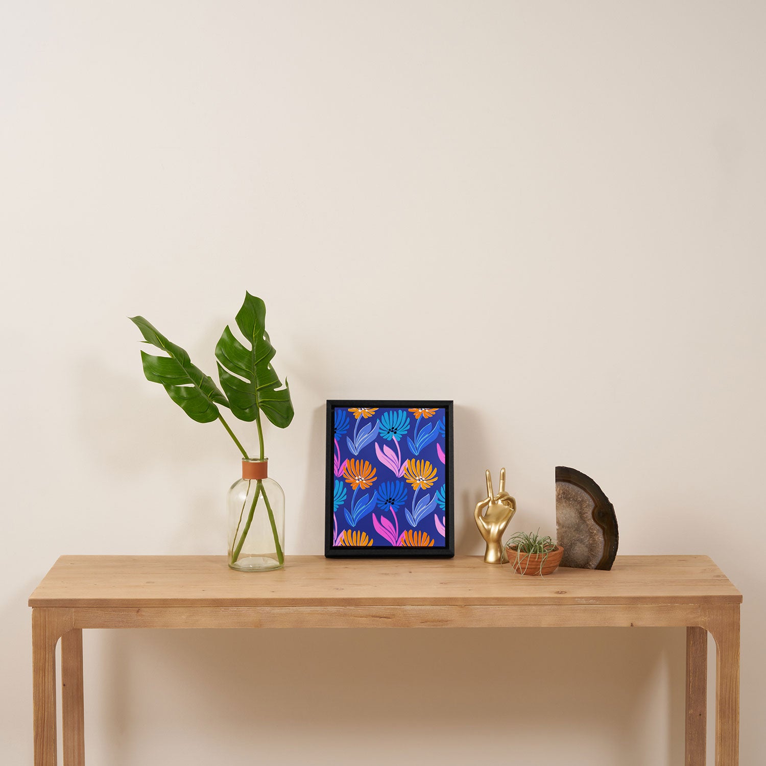 Rainbow Wildflower Floral Pattern Framed Canvas Print Gallery Image 4