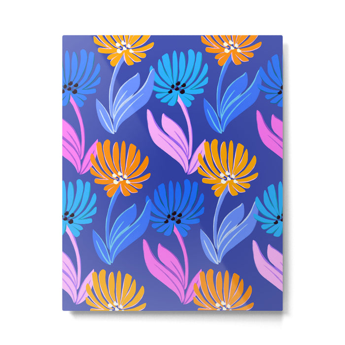 Rainbow Wildflower Floral Pattern Metal Print Gallery Image 1