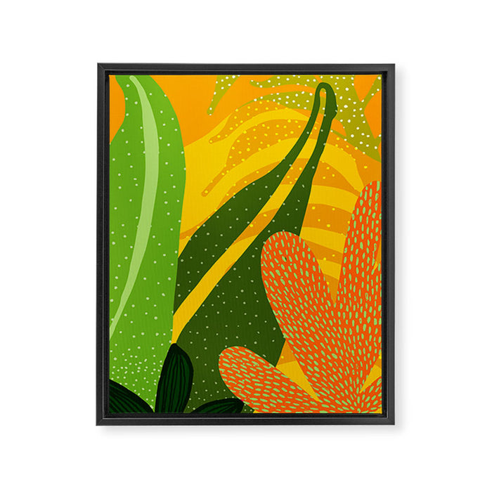 Rainforest Plants Abstract Framed Canvas Print Gallery Image 1