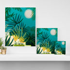 Rainforest With Moonlight Tropical Night Series #3 Canvas Print Gallery Image 3