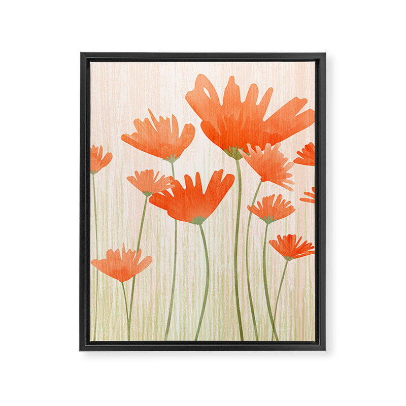 Red Poppy Flower Garden Framed Canvas Print Gallery Image 8