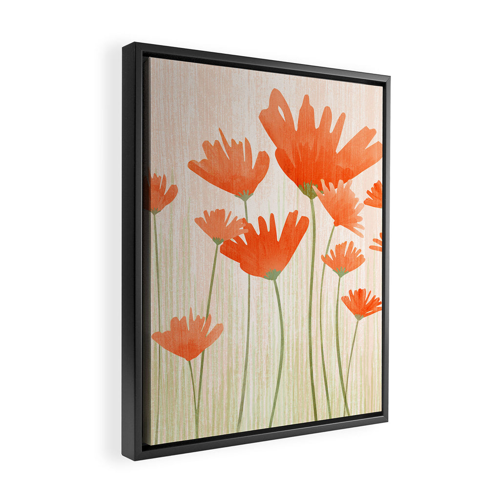 Red Poppy Flower Garden Framed Canvas Print Gallery Image 2