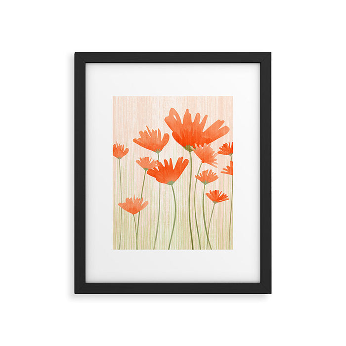 Red Poppy Flower Garden Framed Art Print Gallery Image 1