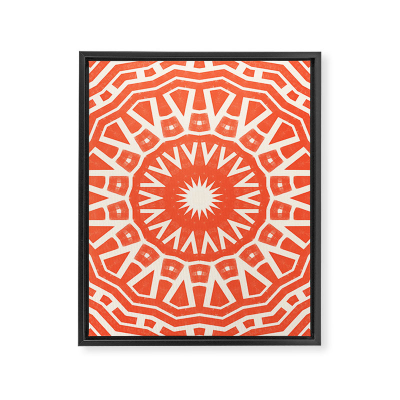 Red Sun Mandala Framed Canvas Print Gallery Image 8