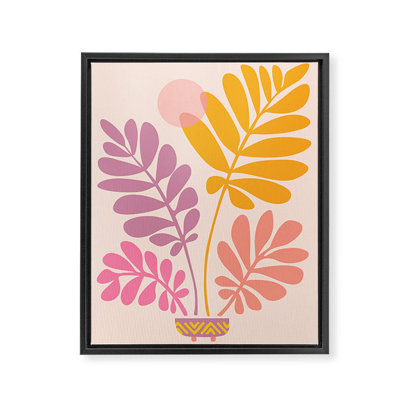 Retro Dancing Garden Framed Canvas Print Gallery Image 6