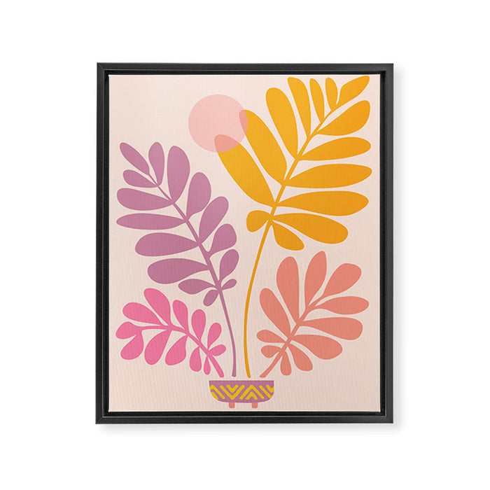 Retro Dancing Garden Framed Canvas Print Gallery Image 1