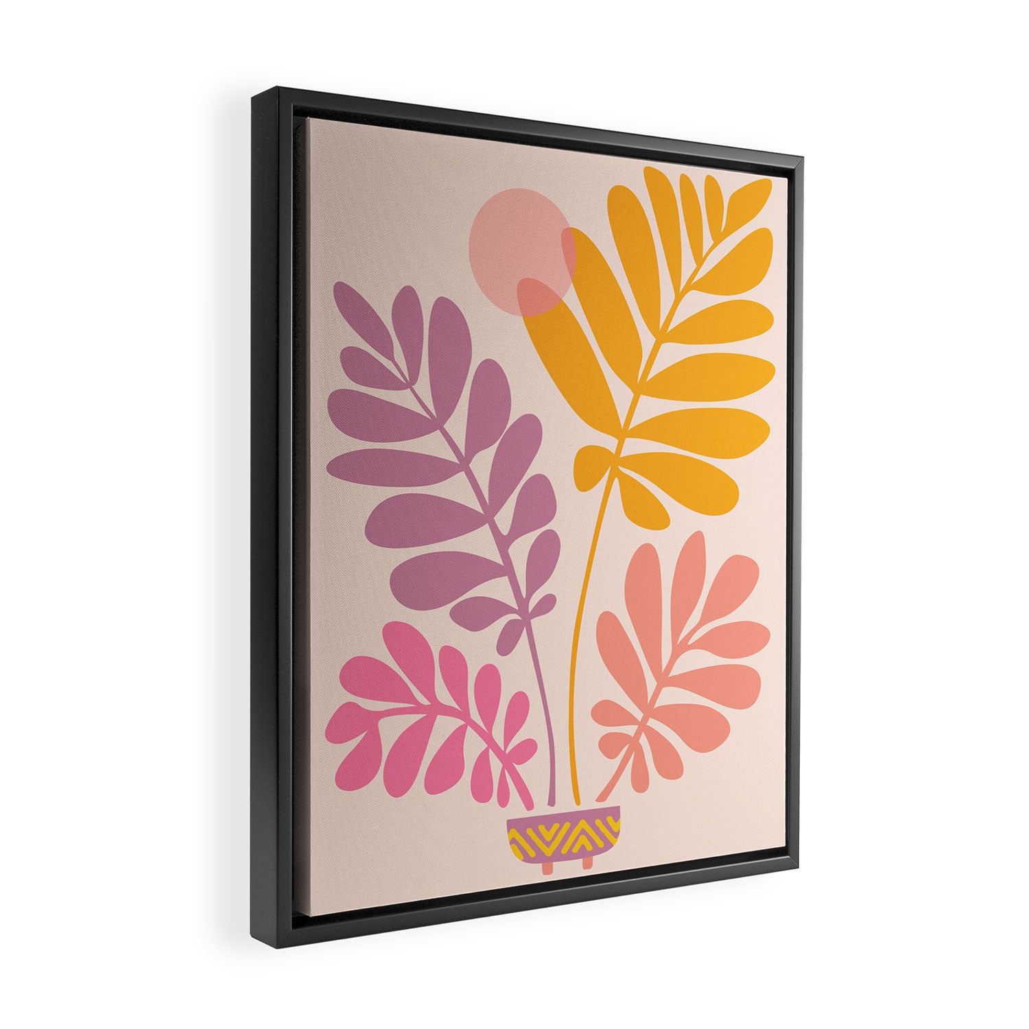 Retro Dancing Garden Framed Canvas Print Gallery Image 2