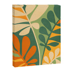 Retro Earthy Floral in Green and Orange Canvas Print Gallery Image 8