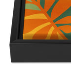 Retro Earthy Floral in Green and Orange Framed Canvas Print Gallery Image 3