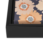 Retro Frilly Flowers in Pink and Orange Framed Canvas Print Gallery Image 3