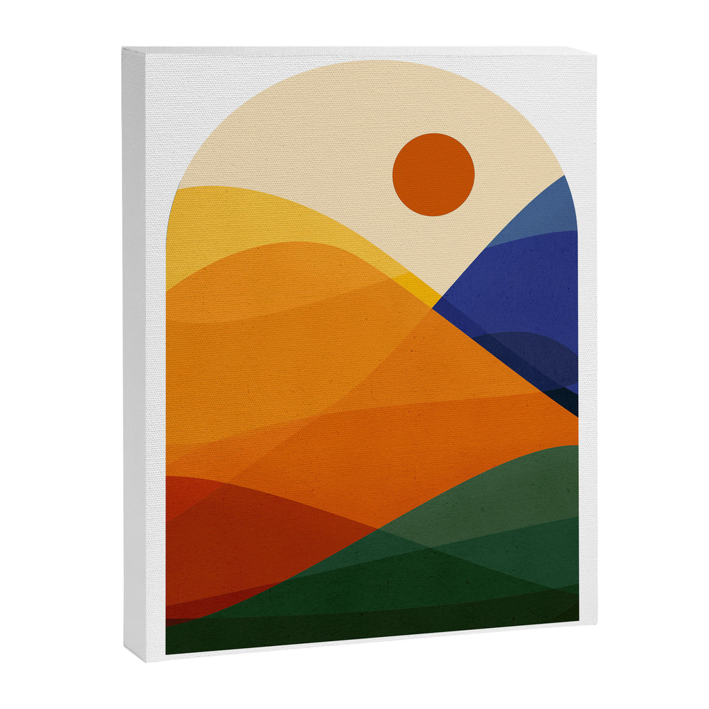 Retro Mountain Sunset Canvas Print Gallery Image 6