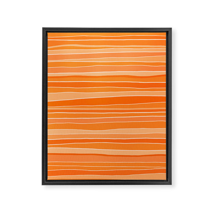Retro Orange Stripes Framed Canvas Print Gallery Image 1