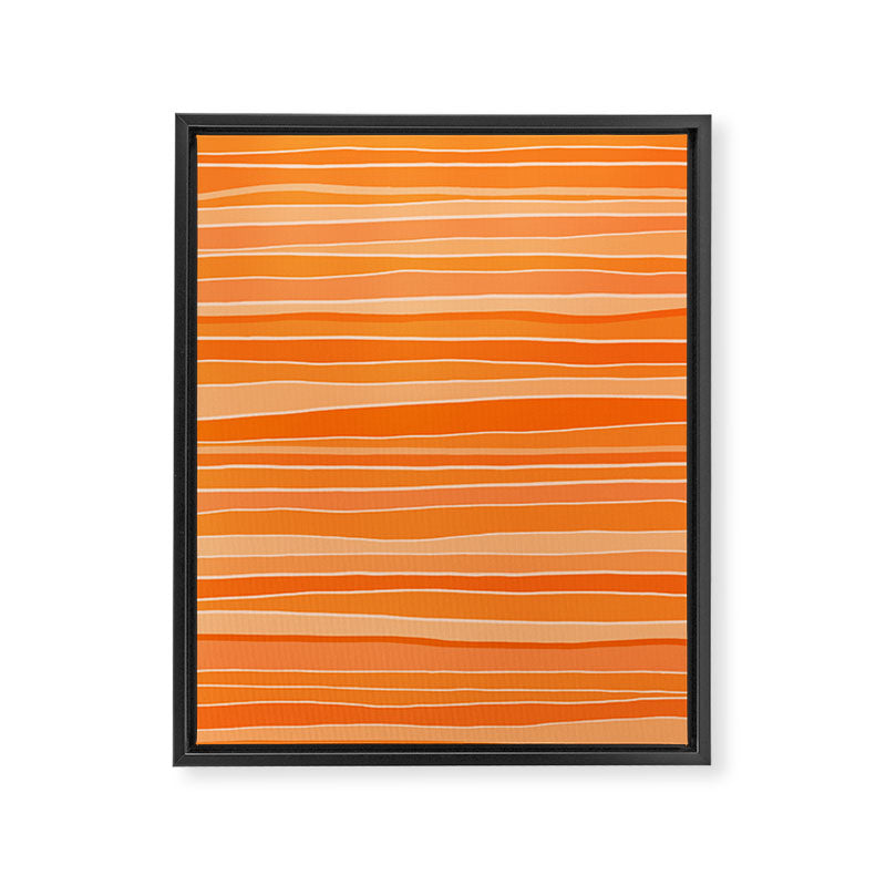 Retro Orange Stripes Framed Canvas Print Gallery Image 8