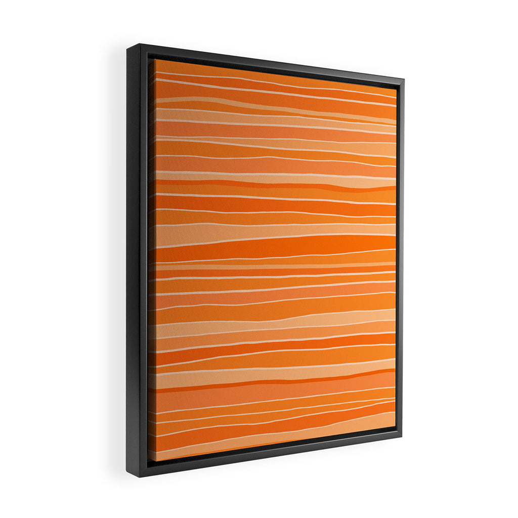 Retro Orange Stripes Framed Canvas Print Gallery Image 2