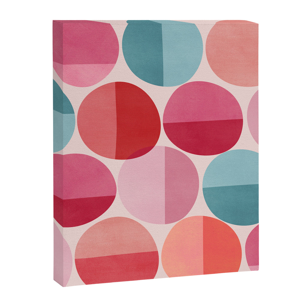 Retro Red and Pink Dots Canvas Print Gallery Image 8