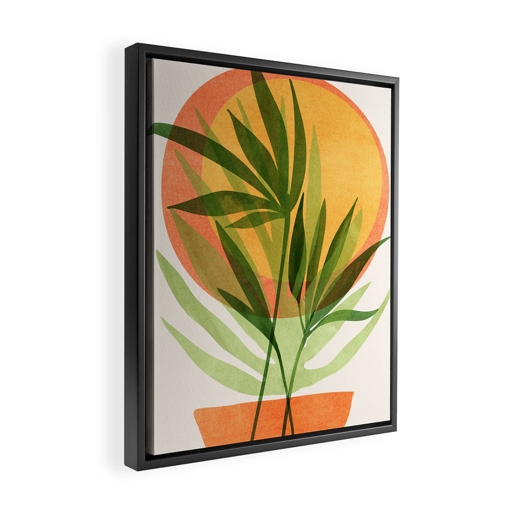 Retro Sunset Garden Still Life Framed Canvas Print Gallery Image 2