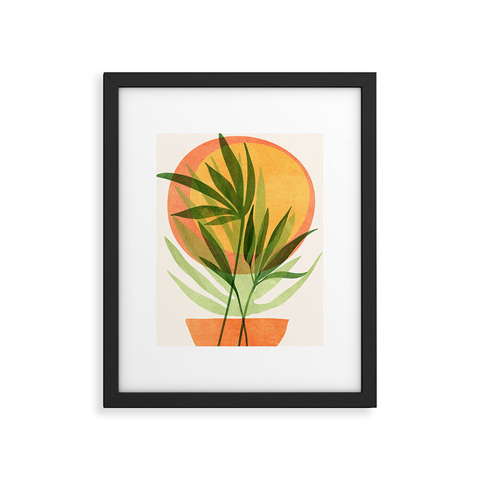 Retro Sunset Garden Still Life Framed Art Print Gallery Image 1