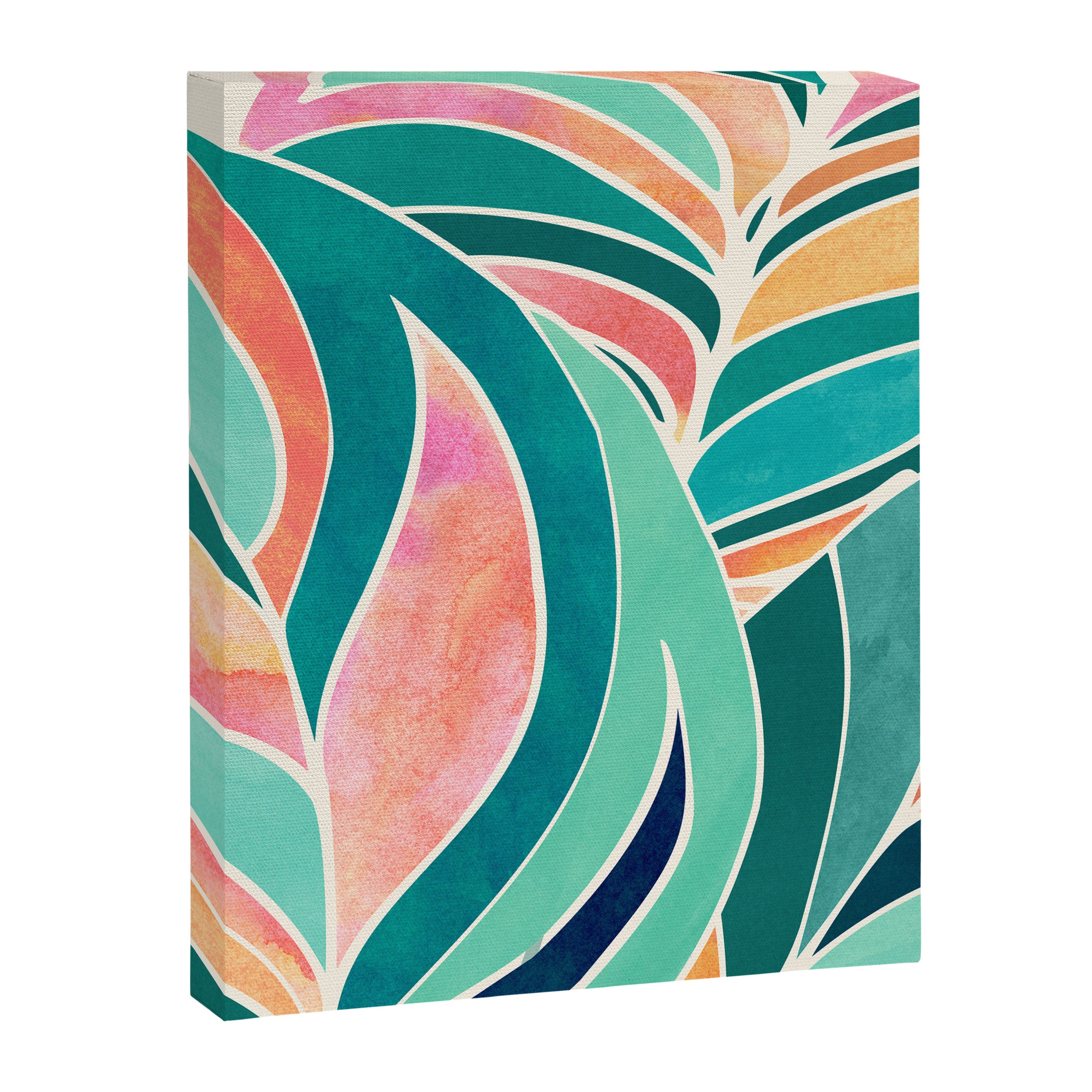 Rise Up Tropical Leaf Illustration Canvas Print Gallery Image 8