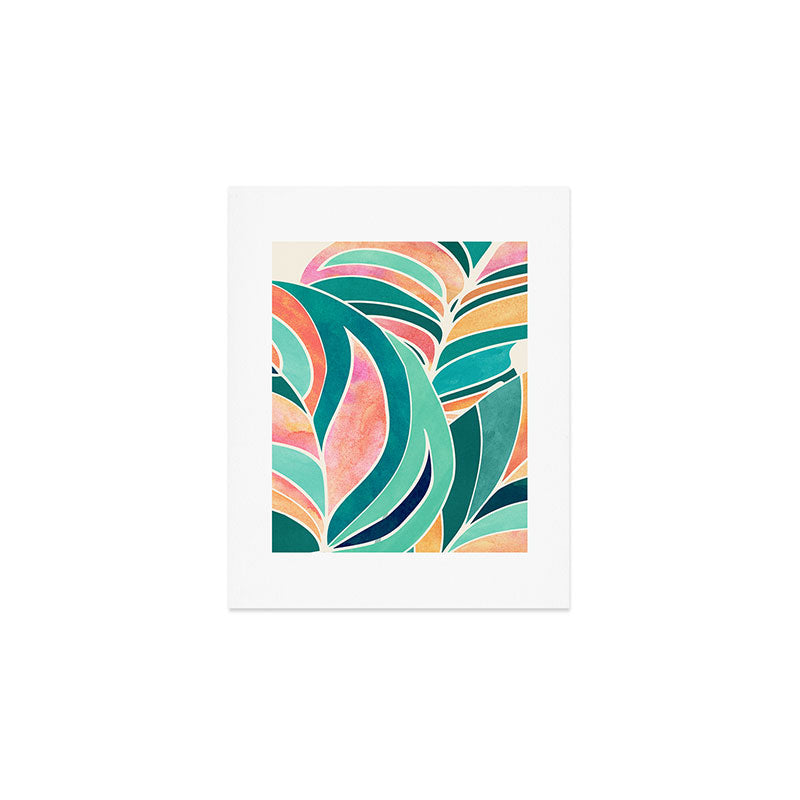 Rise Up Tropical Leaf Illustration Art Print Gallery Image 1