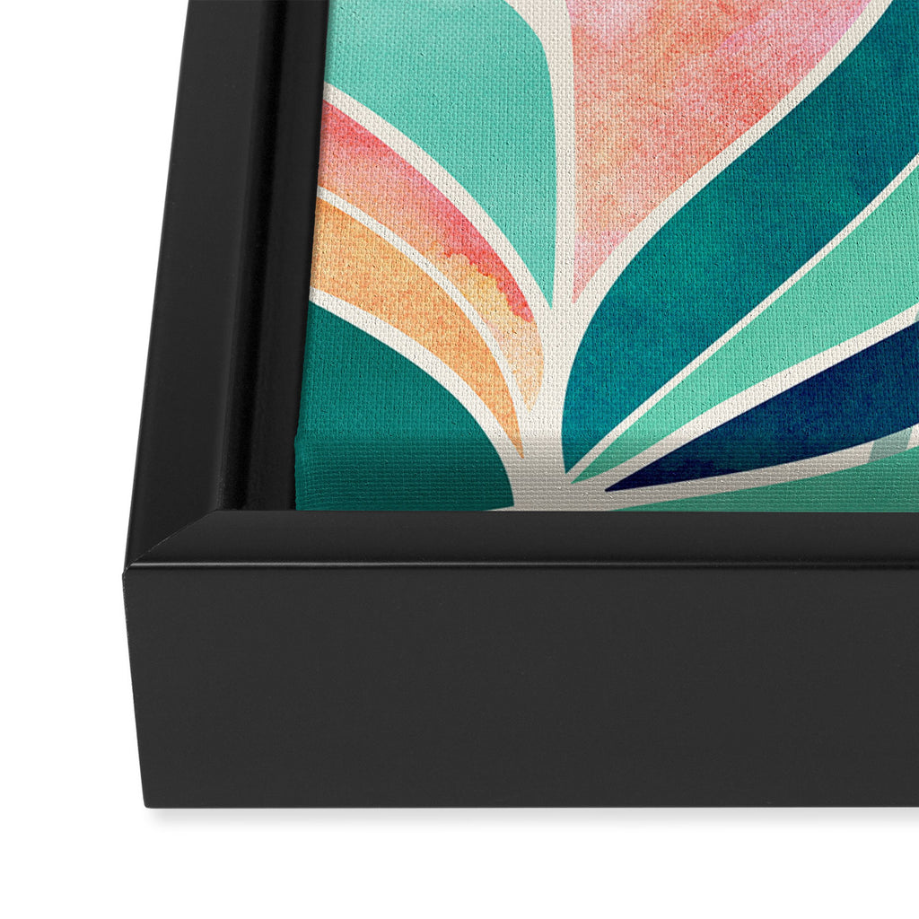 Rise Up Tropical Leaf Illustration Framed Canvas Print Gallery Image 3