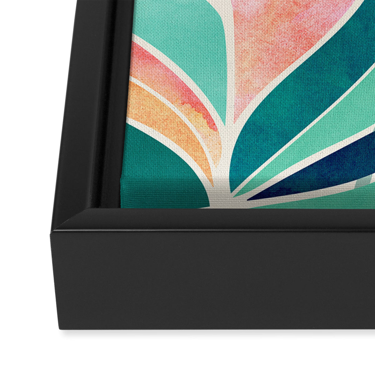 Rise Up Tropical Leaf Illustration Framed Canvas Print Gallery Image 3