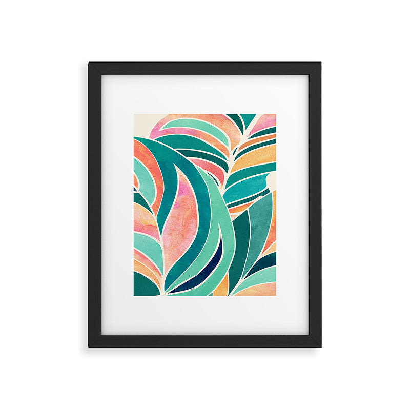 Rise Up Tropical Leaf Illustration Framed Art Print Gallery Image 4
