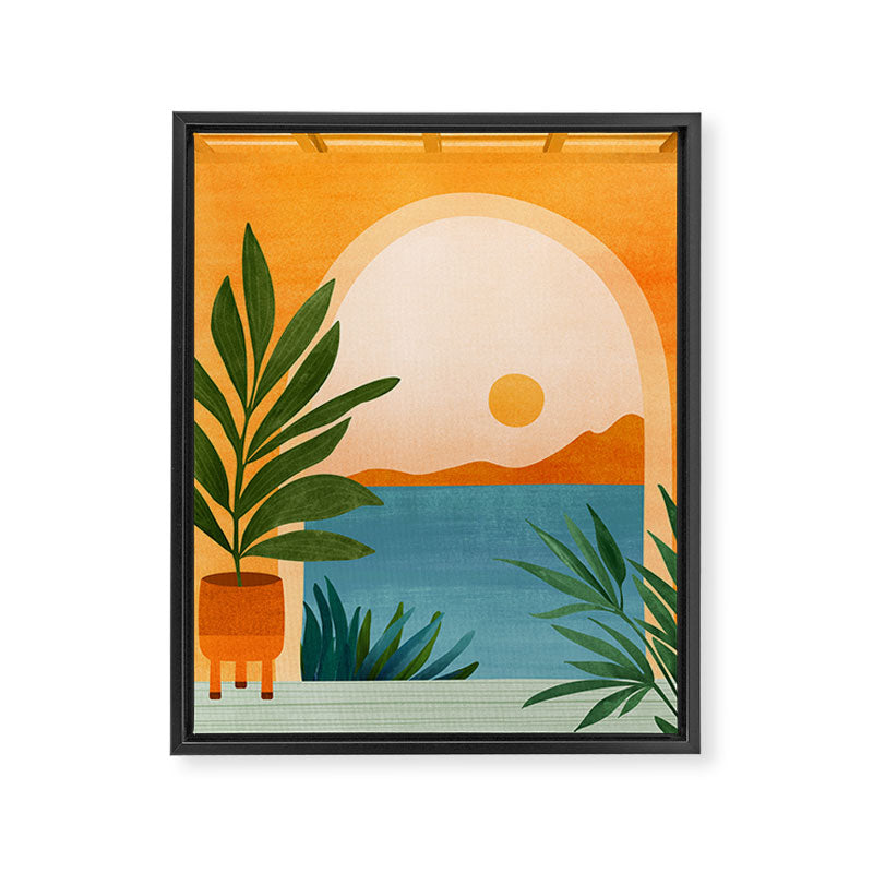 Riviera Villa View Framed Canvas Print Gallery Image 6