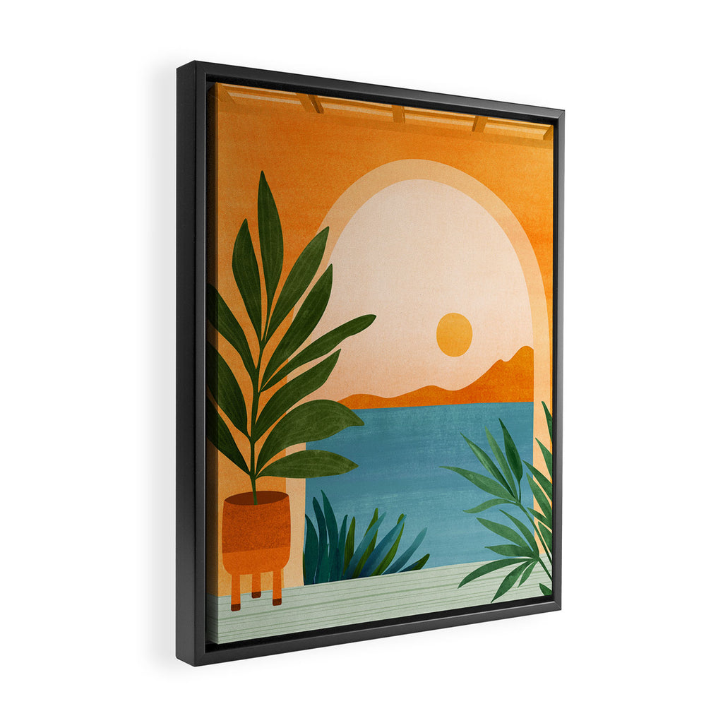 Riviera Villa View Framed Canvas Print Gallery Image 2