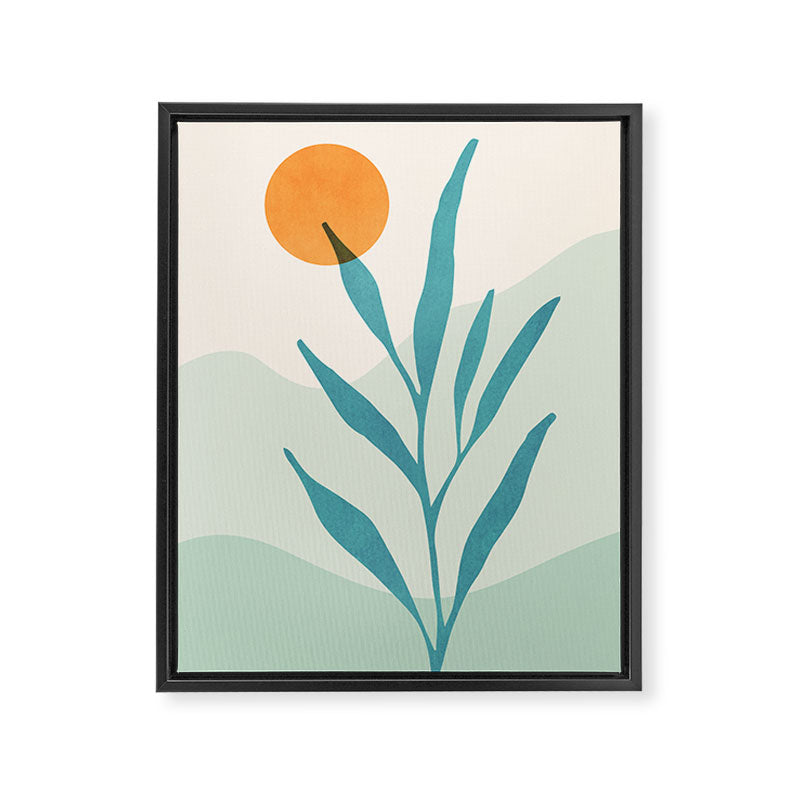 Sage Sunset Scene Framed Canvas Print Gallery Image 6