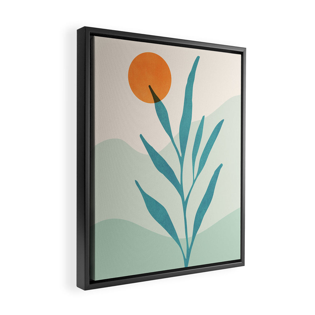 Sage Sunset Scene Framed Canvas Print Gallery Image 2