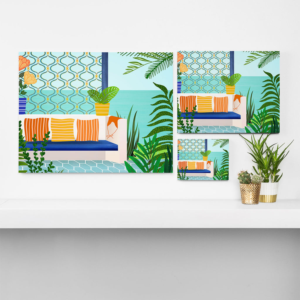 Sanctuary - Tropical Garden Villa Canvas Print Gallery Image 3