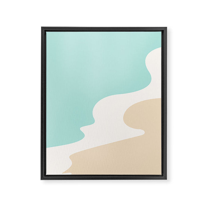 Sand and Sea Coastal Shoreline Framed Canvas Print Gallery Image 1