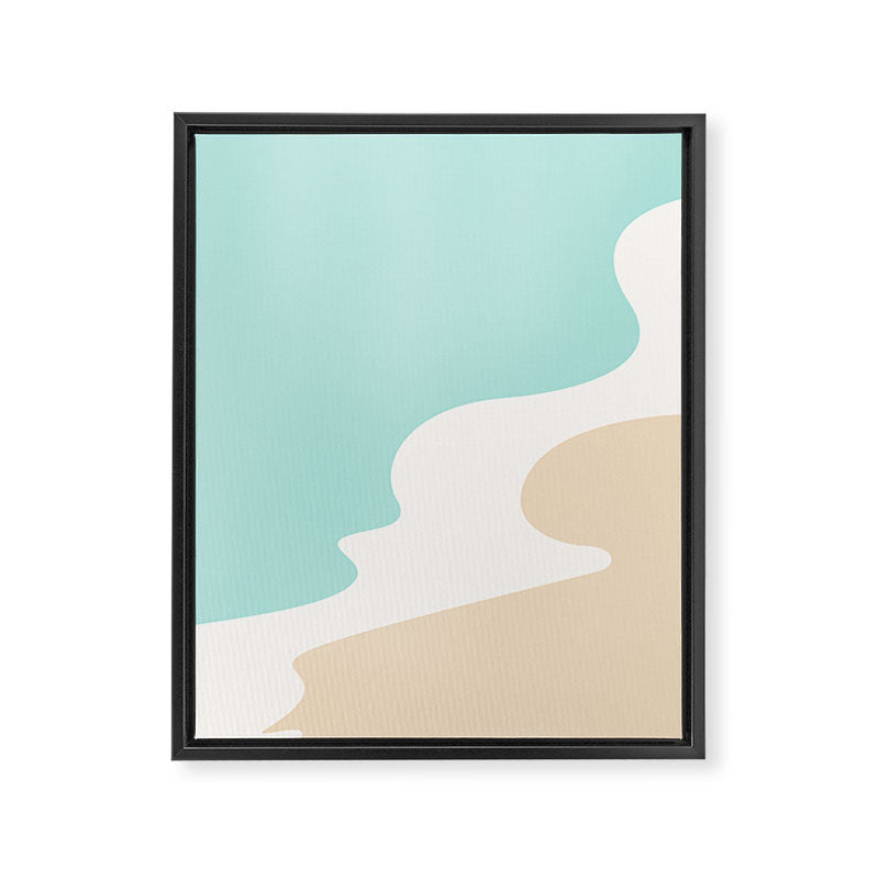 Sand and Sea Coastal Shoreline Framed Canvas Print Gallery Image 6