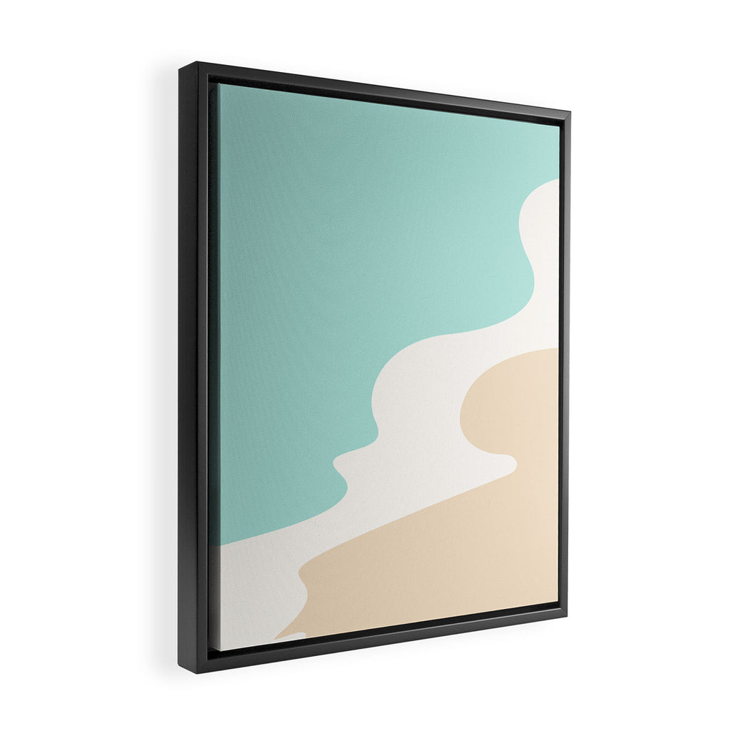 Sand and Sea Coastal Shoreline Framed Canvas Print Gallery Image 2