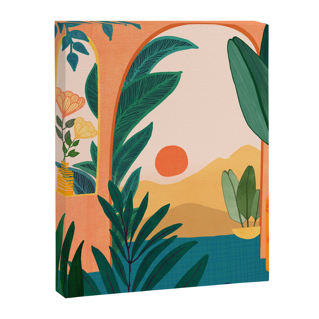 Santa Fe Oasis Desert Landscape with Plants Canvas Print Gallery Image 6