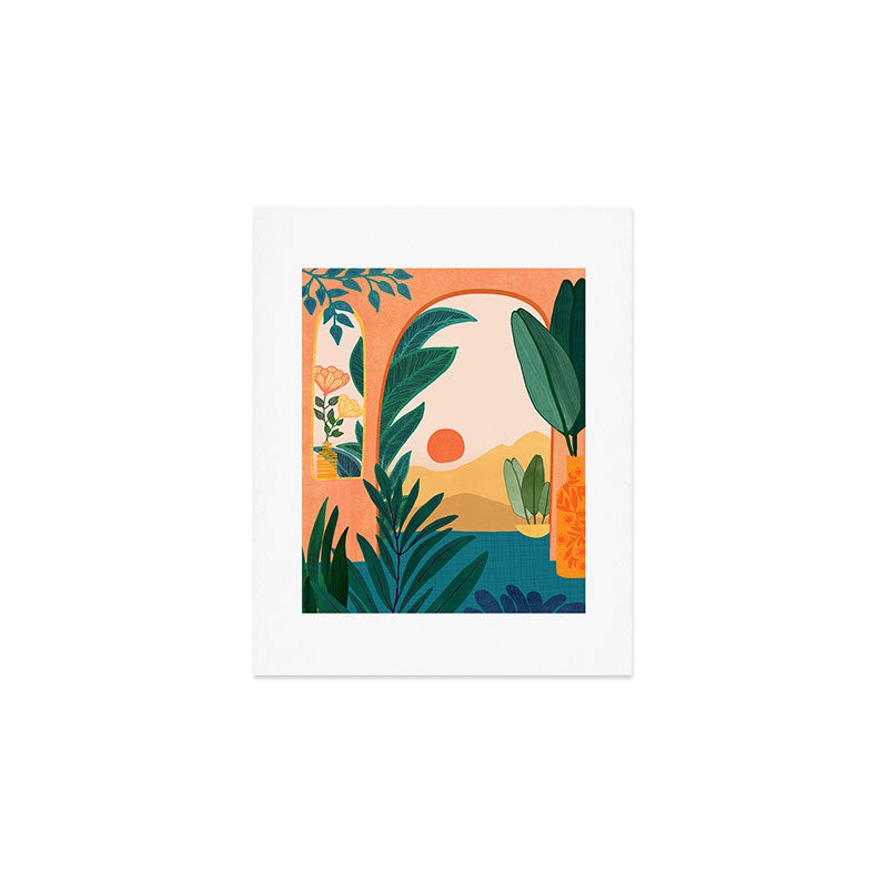 Santa Fe Oasis Desert Landscape with Plants Art Print Gallery Image 1