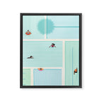 Saturdays At The Pool Illustration Framed Canvas Print Gallery Image 8