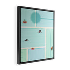 Saturdays At The Pool Illustration Framed Canvas Print Gallery Image 2