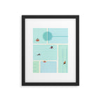 Saturdays At The Pool Illustration Framed Art Print Gallery Image 4