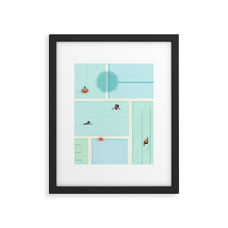 Saturdays At The Pool Illustration Framed Art Print Gallery Image 4