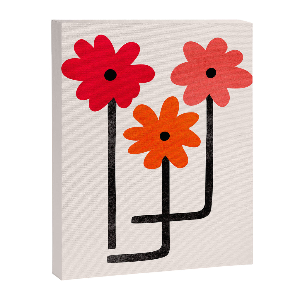 Scarlet Minimalist Red Floral Art Canvas Print Gallery Image 6
