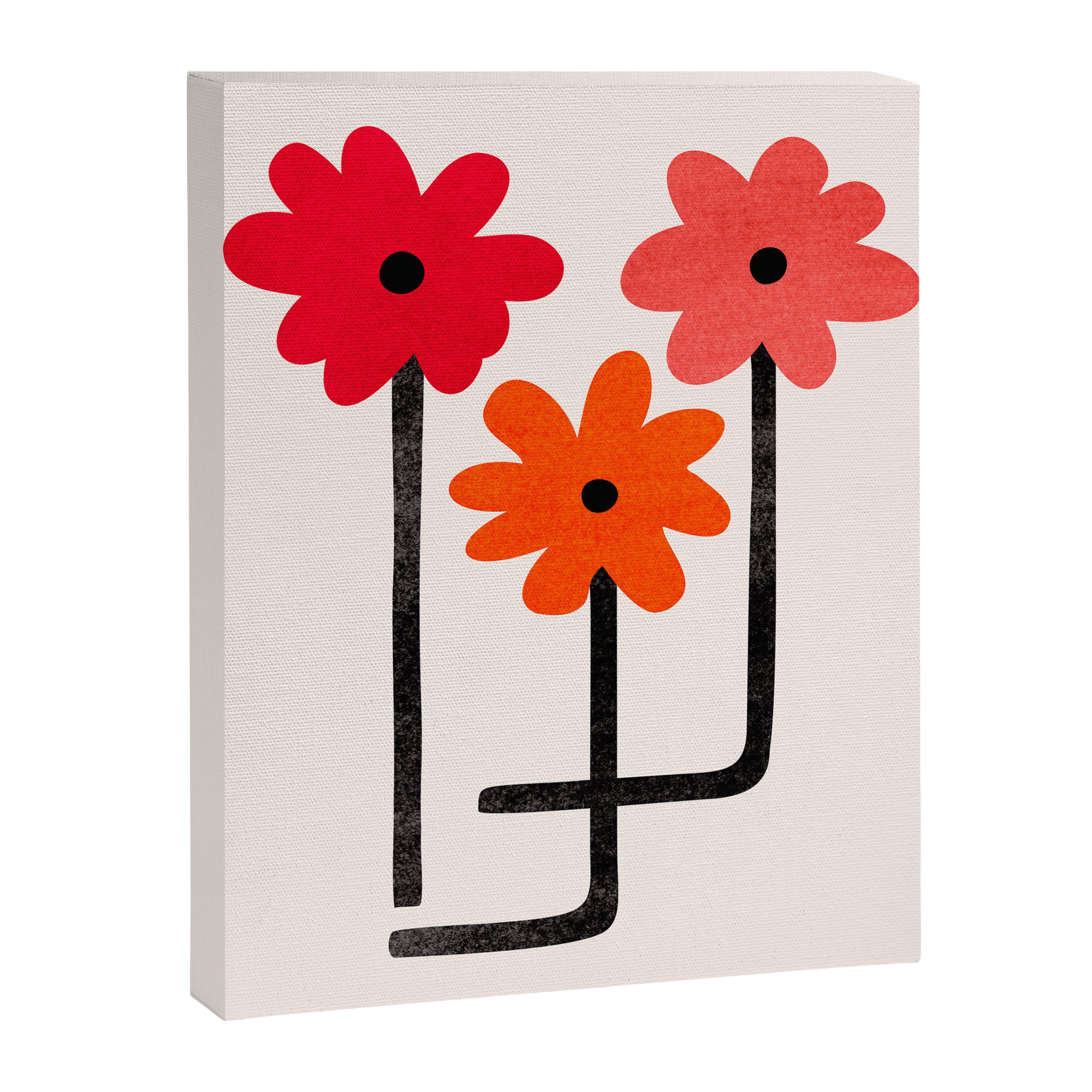 Scarlet Minimalist Red Floral Art Canvas Print Gallery Image 6