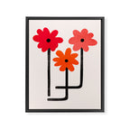 Scarlet Minimalist Red Floral Art Framed Canvas Print Gallery Image 6