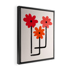 Scarlet Minimalist Red Floral Art Framed Canvas Print Gallery Image 2