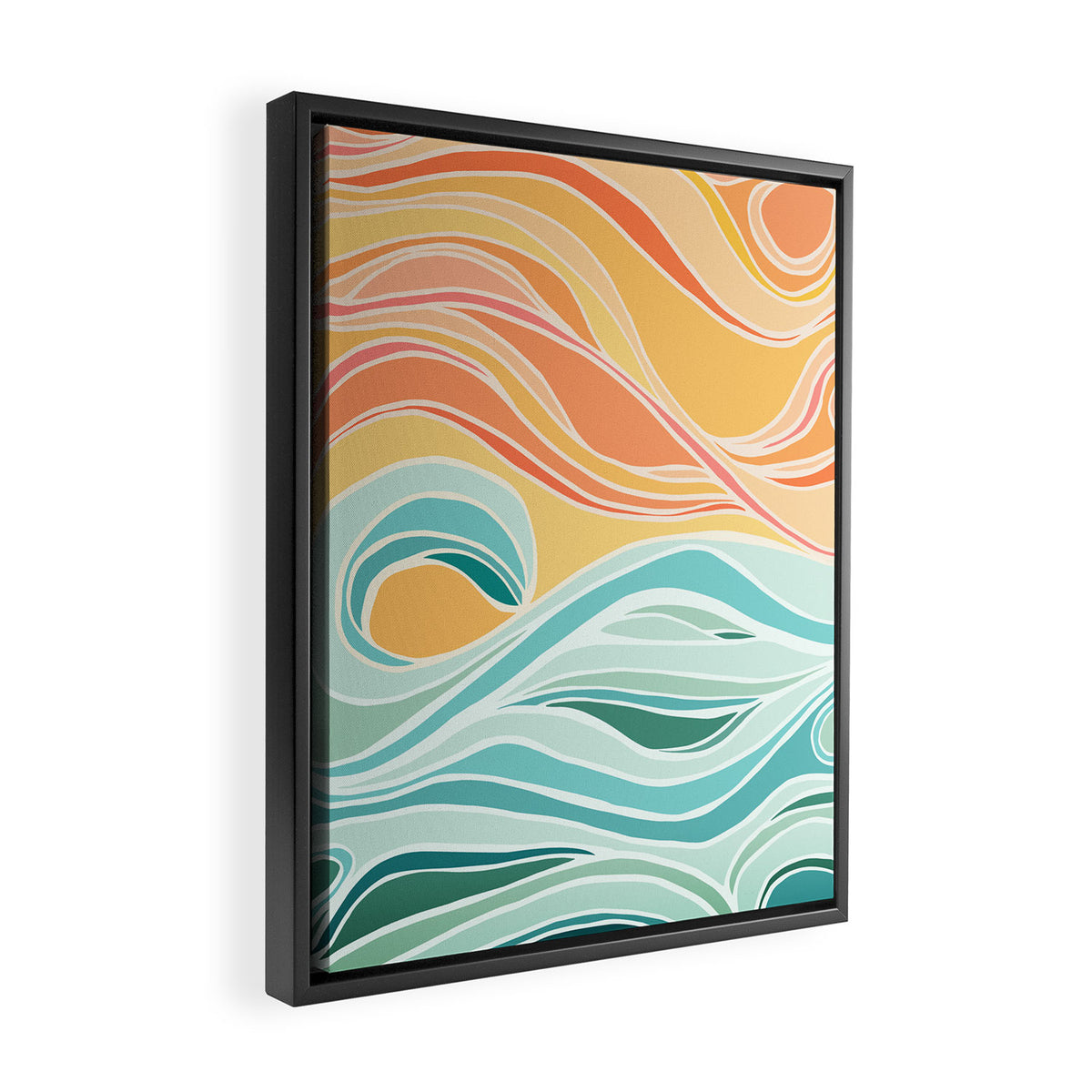 Sea and Sky Abstract Landscape Framed Canvas Print Gallery Image 2