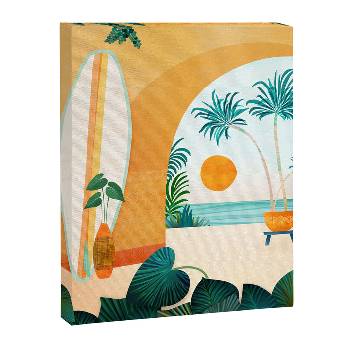 Seaside Surf Retreat Tropical Landscape / Villa Series Canvas Print Gallery Image 1