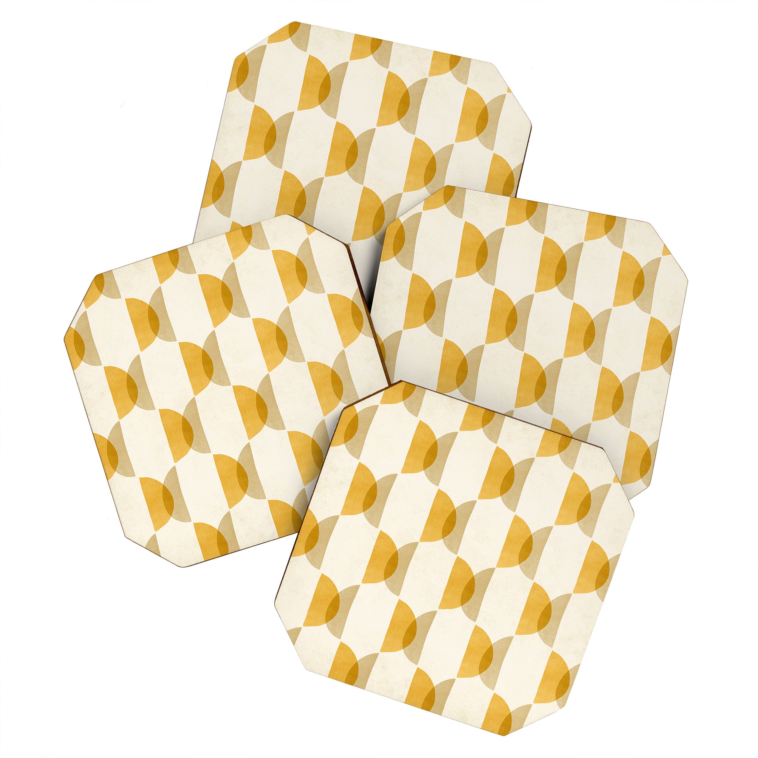 Shape Study in Gold / Geometric Pattern Coaster Gallery Image 1