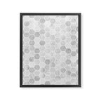 Silver and Gray Hexagon Geometric Pattern Framed Canvas Print Gallery Image 8
