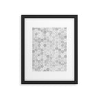Silver and Gray Hexagon Geometric Pattern Framed Art Print Gallery Image 6